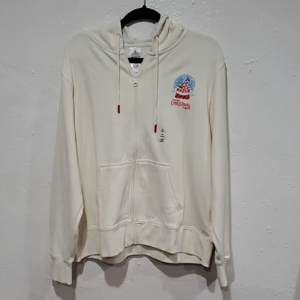 Disney Full Zip Hoodie with Christmas Snowglobe Graphic Size XL